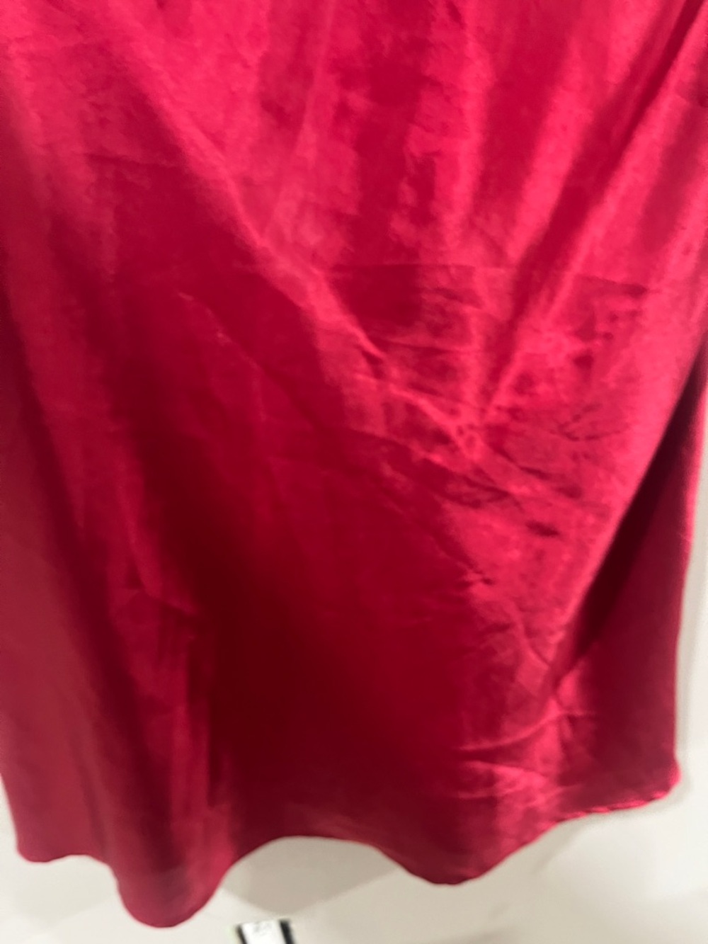 Oscar de la Renta Vintage Red Satin Chemise with Black Lace - Picture 6 of 9